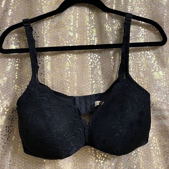 Cacique Lane Bryant black lace underwire bra, size 40DD - Picture 1 of 6